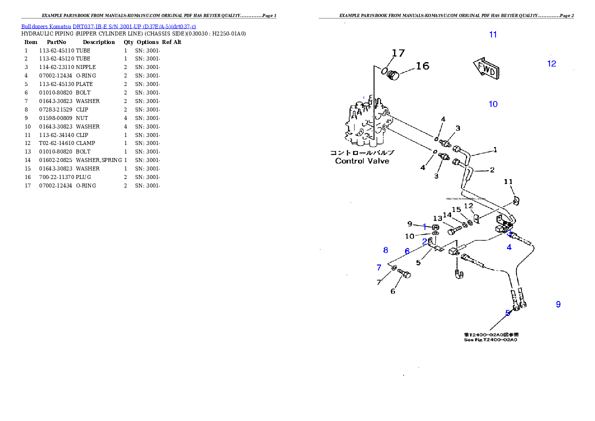 Protected: DRT037-1B-E S/N 3001-UP (D37E/A-5) Partsbook
