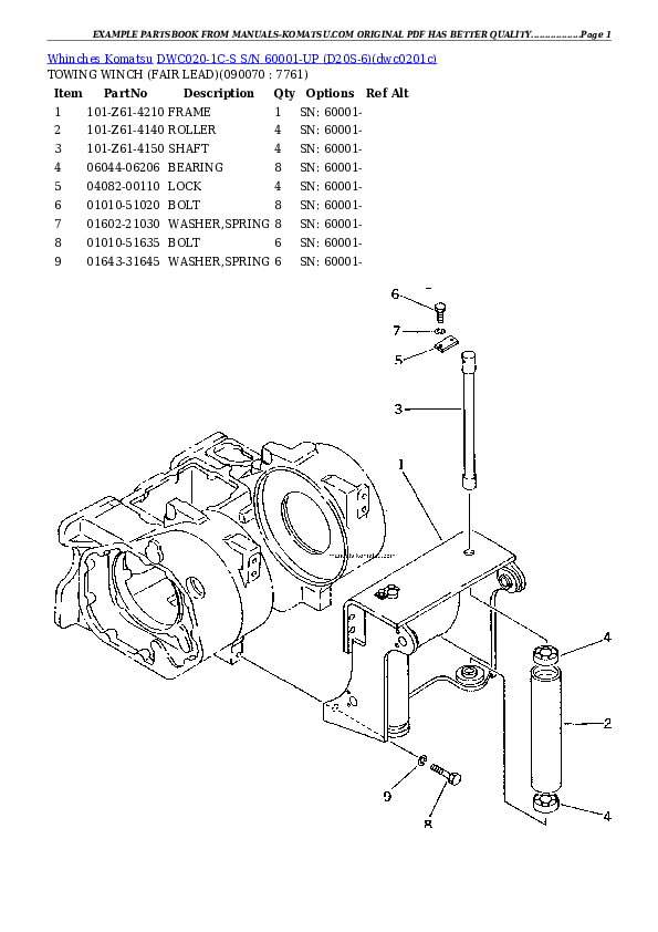 Protected: DWC020-1C-S S/N 60001-UP (D20S-6) Partsbook
