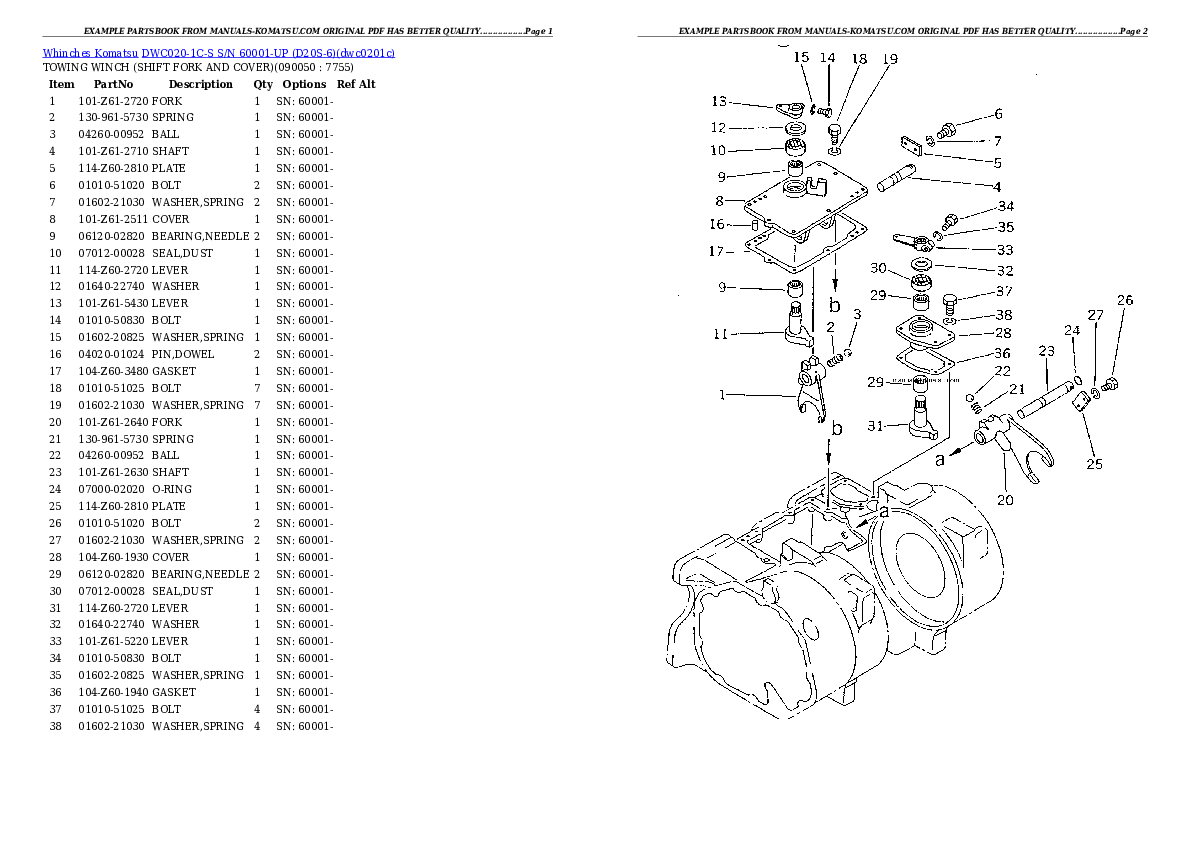 Protected: DWC020-1C-S S/N 60001-UP (D20S-6) Partsbook