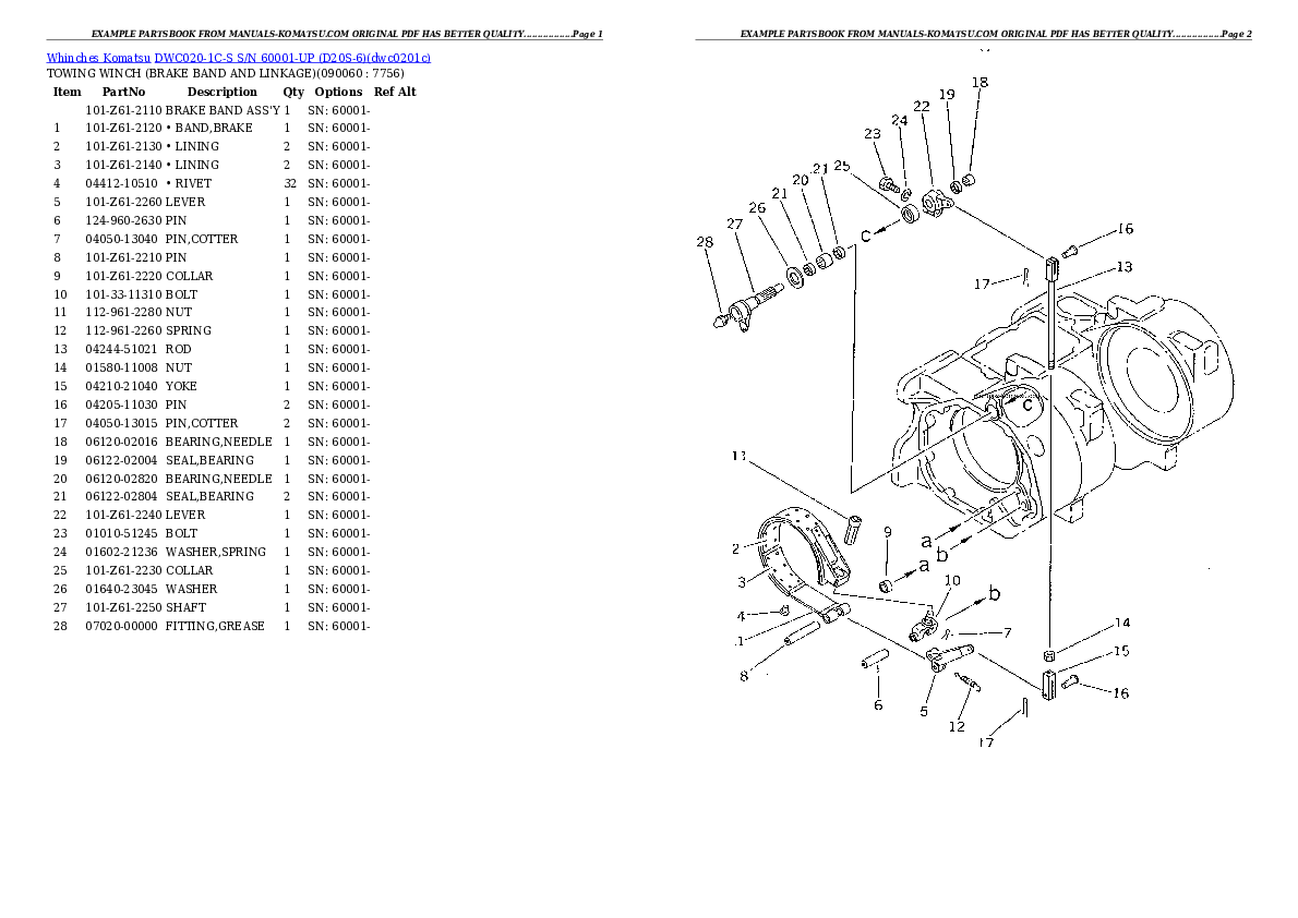 Protected: DWC020-1C-S S/N 60001-UP (D20S-6) Partsbook