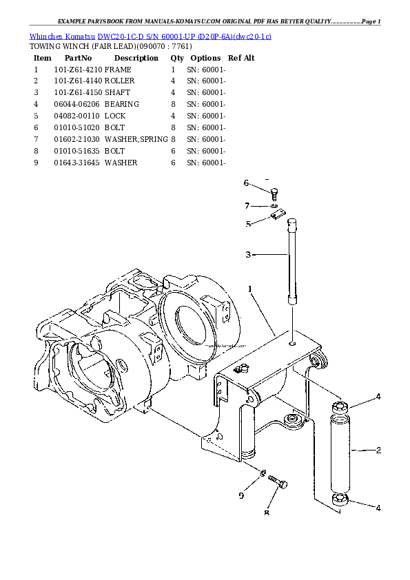 Protected: DWC20-1C-D S/N 60001-UP (D20P-6A) Partsbook