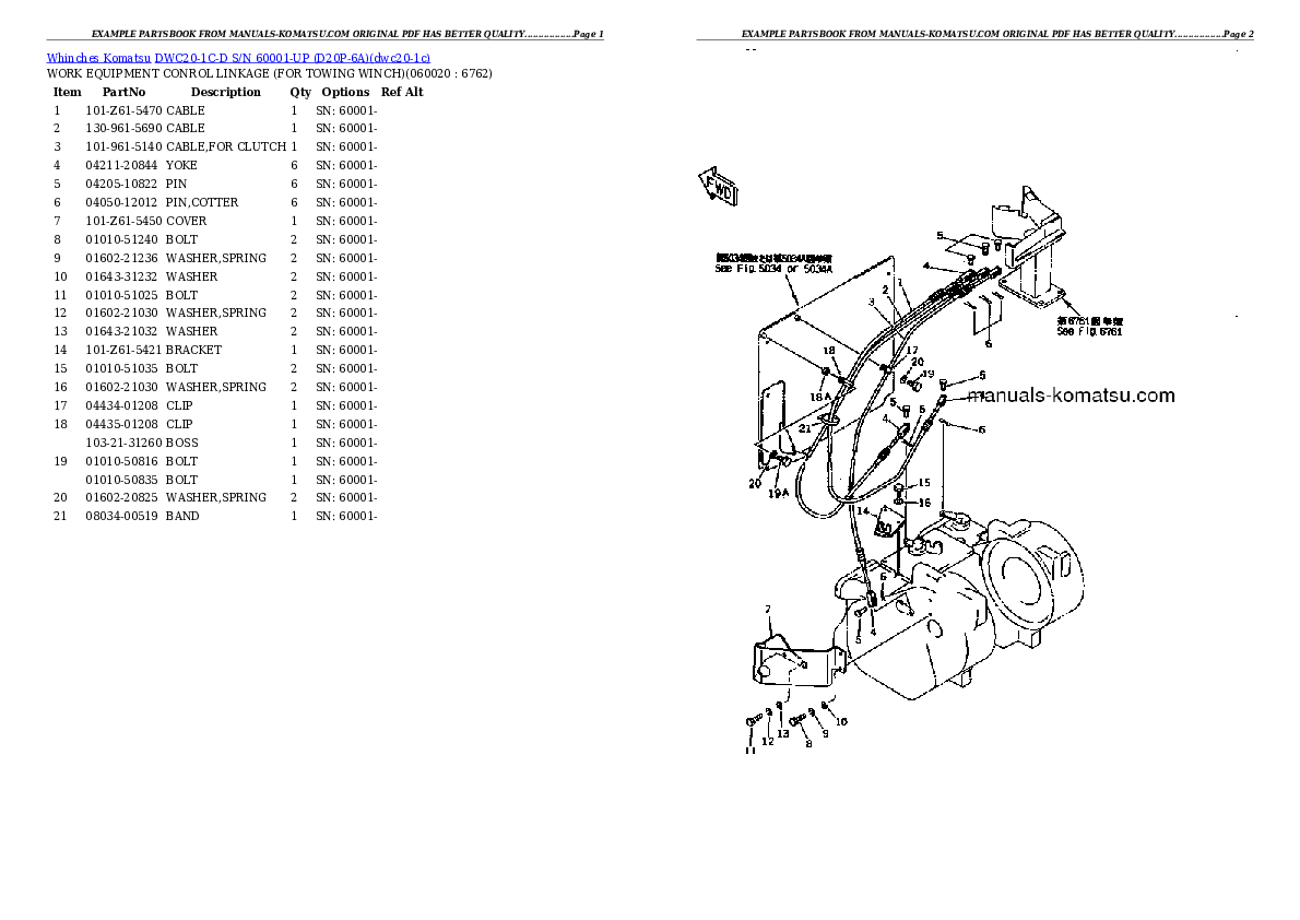 Protected: DWC20-1C-D S/N 60001-UP (D20P-6A) Partsbook