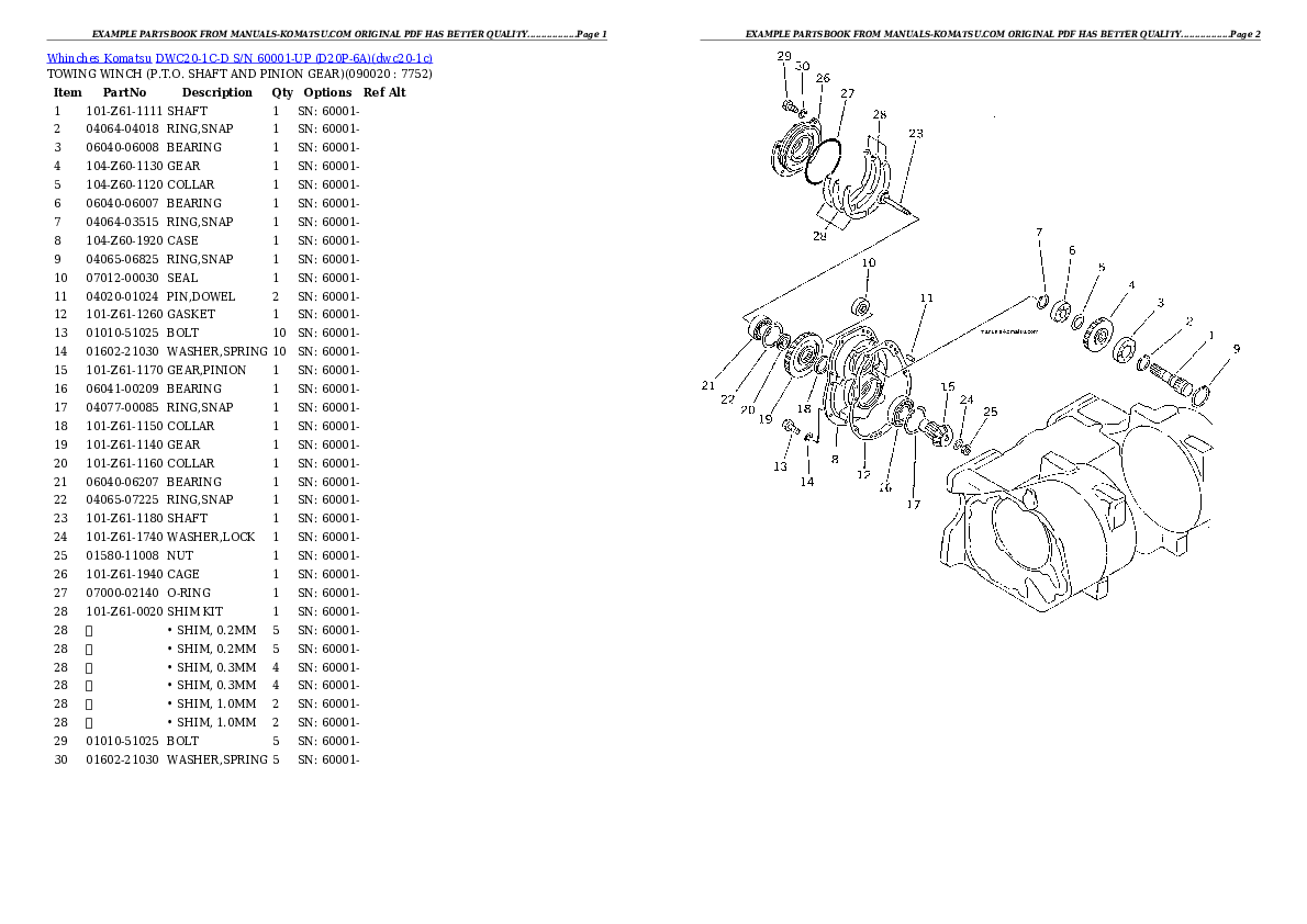 Protected: DWC20-1C-D S/N 60001-UP (D20P-6A) Partsbook