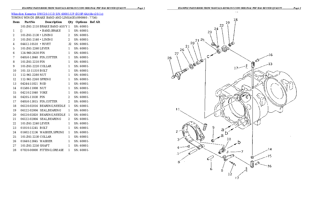 Protected: DWC20-1C-D S/N 60001-UP (D20P-6A) Partsbook