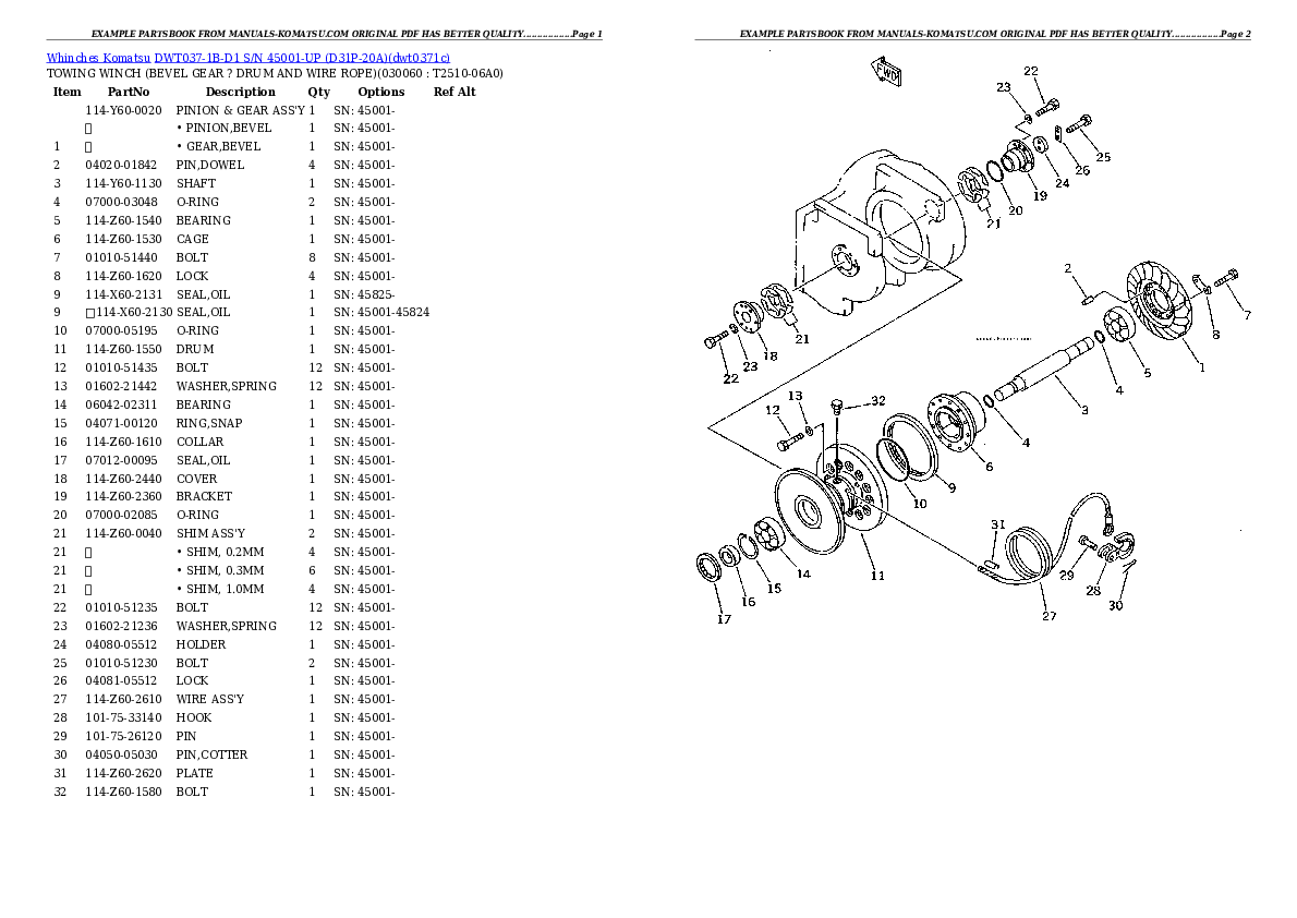Protected: DWT037-1B-D1 S/N 45001-UP (D31P-20A) Partsbook