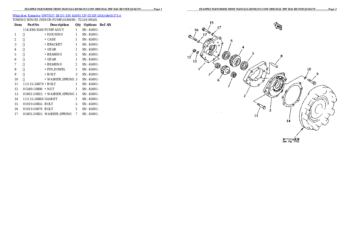 Protected: DWT037-1B-D1 S/N 45001-UP (D31P-20A) Partsbook