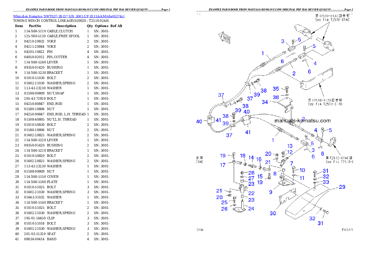 DWT037-1B-D7 S/N 3001-UP (D31A/AM) Partsbook