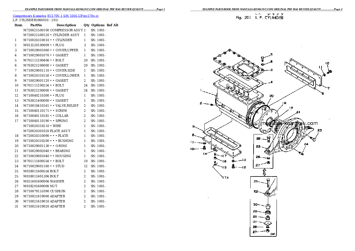Protected: EC170V-1 S/N 1001-UP Partsbook