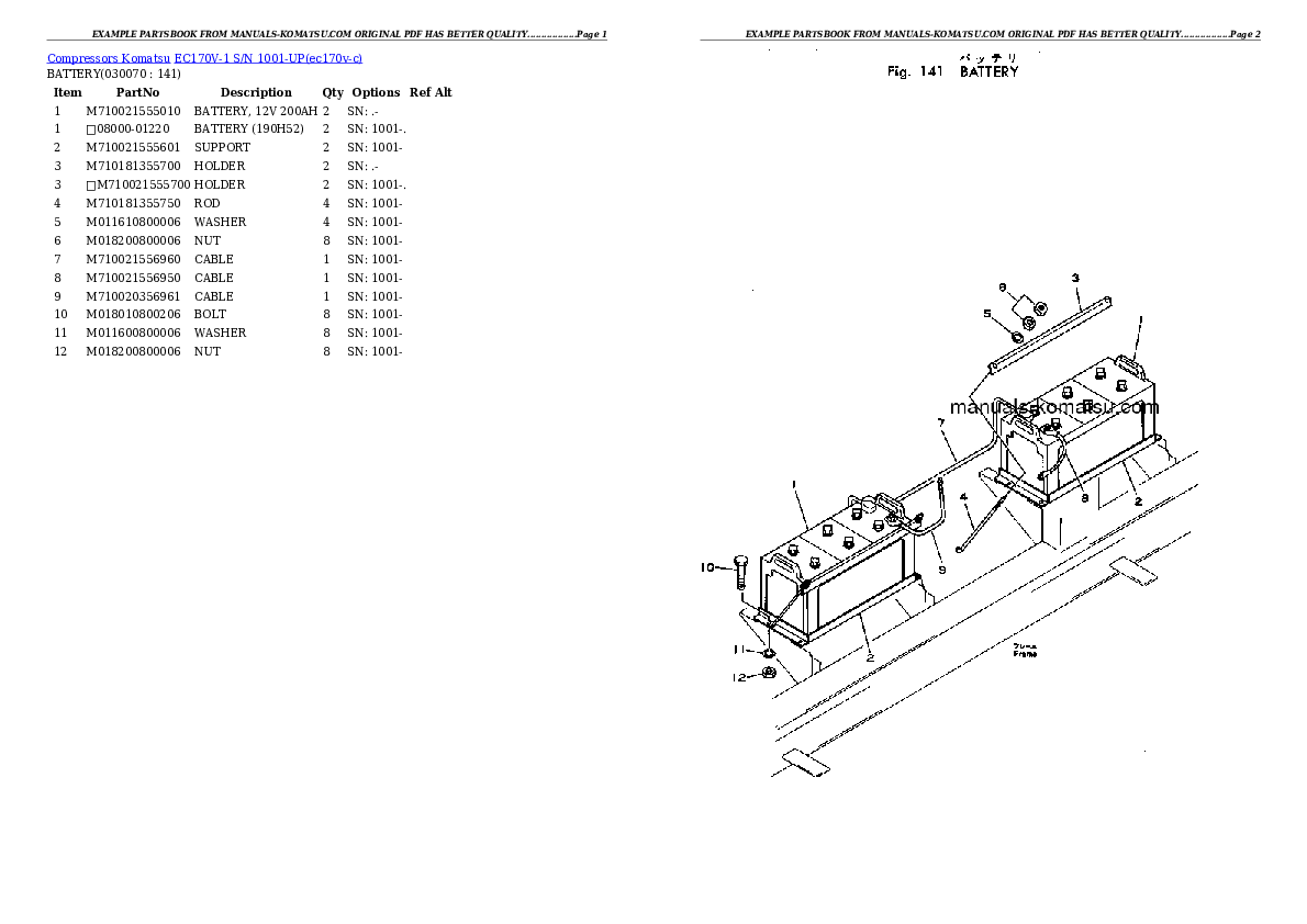 Protected: EC170V-1 S/N 1001-UP Partsbook