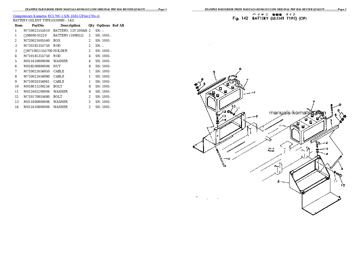 Protected: EC170V-1 S/N 1001-UP Partsbook