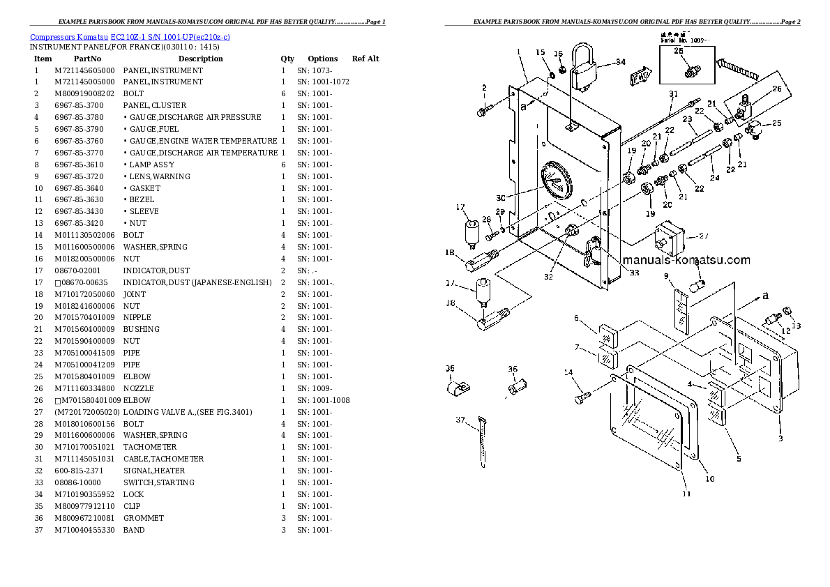 Protected: EC210Z-1 S/N 1001-UP Partsbook