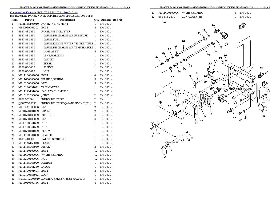 Protected: EC210Z-1 S/N 1001-UP Partsbook