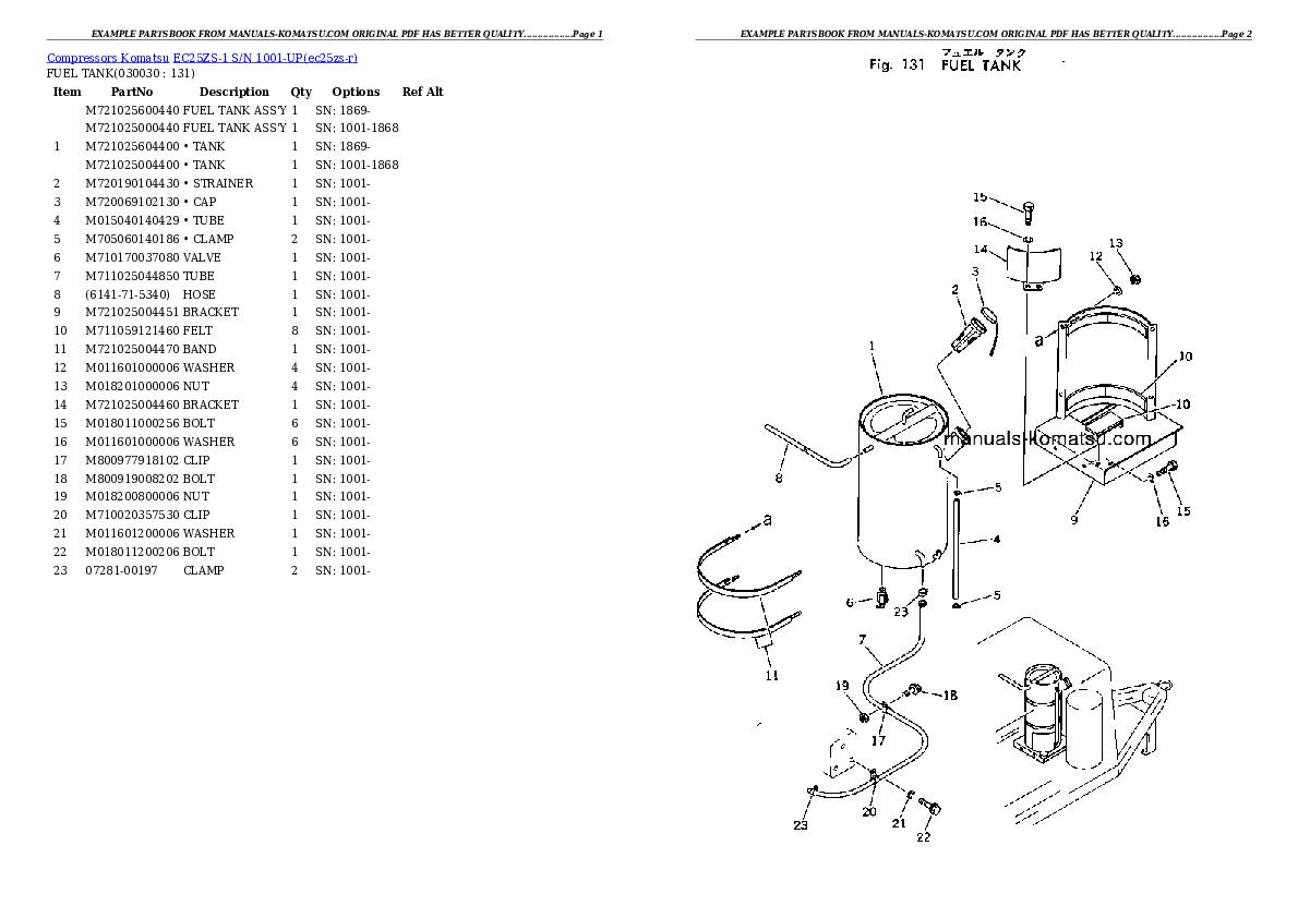 EC25ZS-1 S/N 1001-UP Partsbook