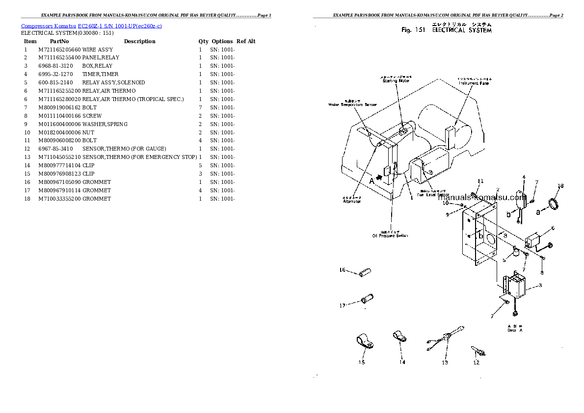 Protected: EC260Z-1 S/N 1001-UP Partsbook