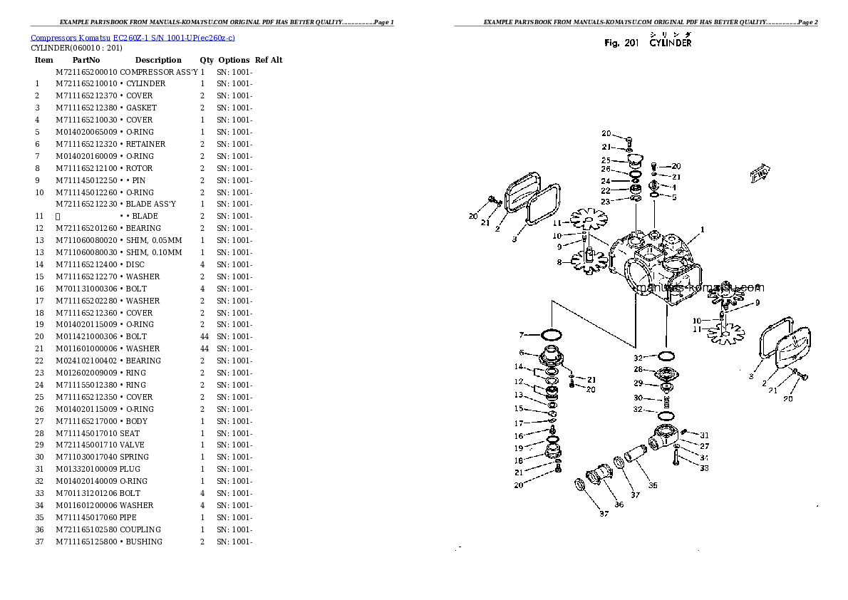 Protected: EC260Z-1 S/N 1001-UP Partsbook