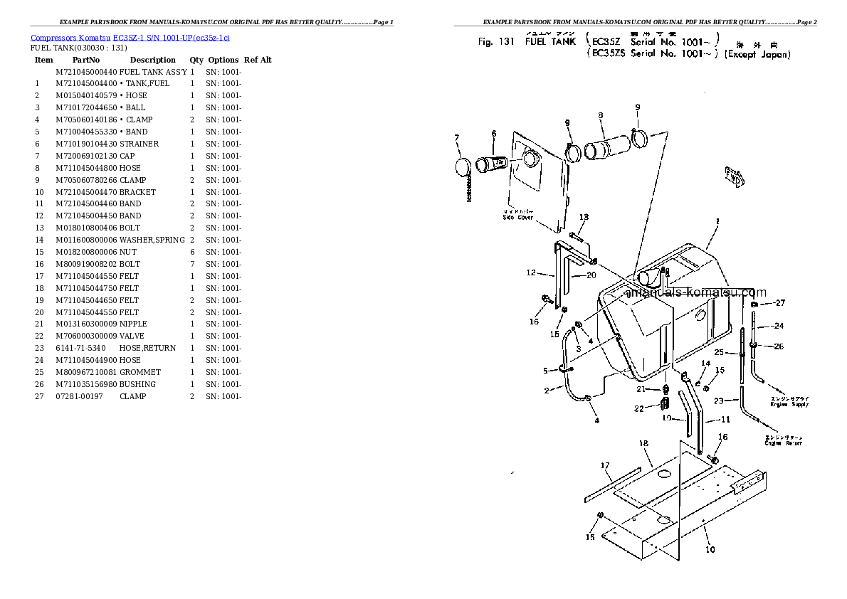 EC35Z-1 S/N 1001-UP Partsbook