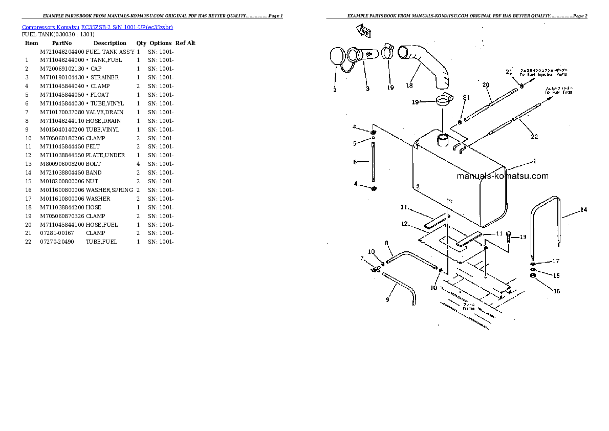 EC35ZSB-2 S/N 1001-UP Partsbook