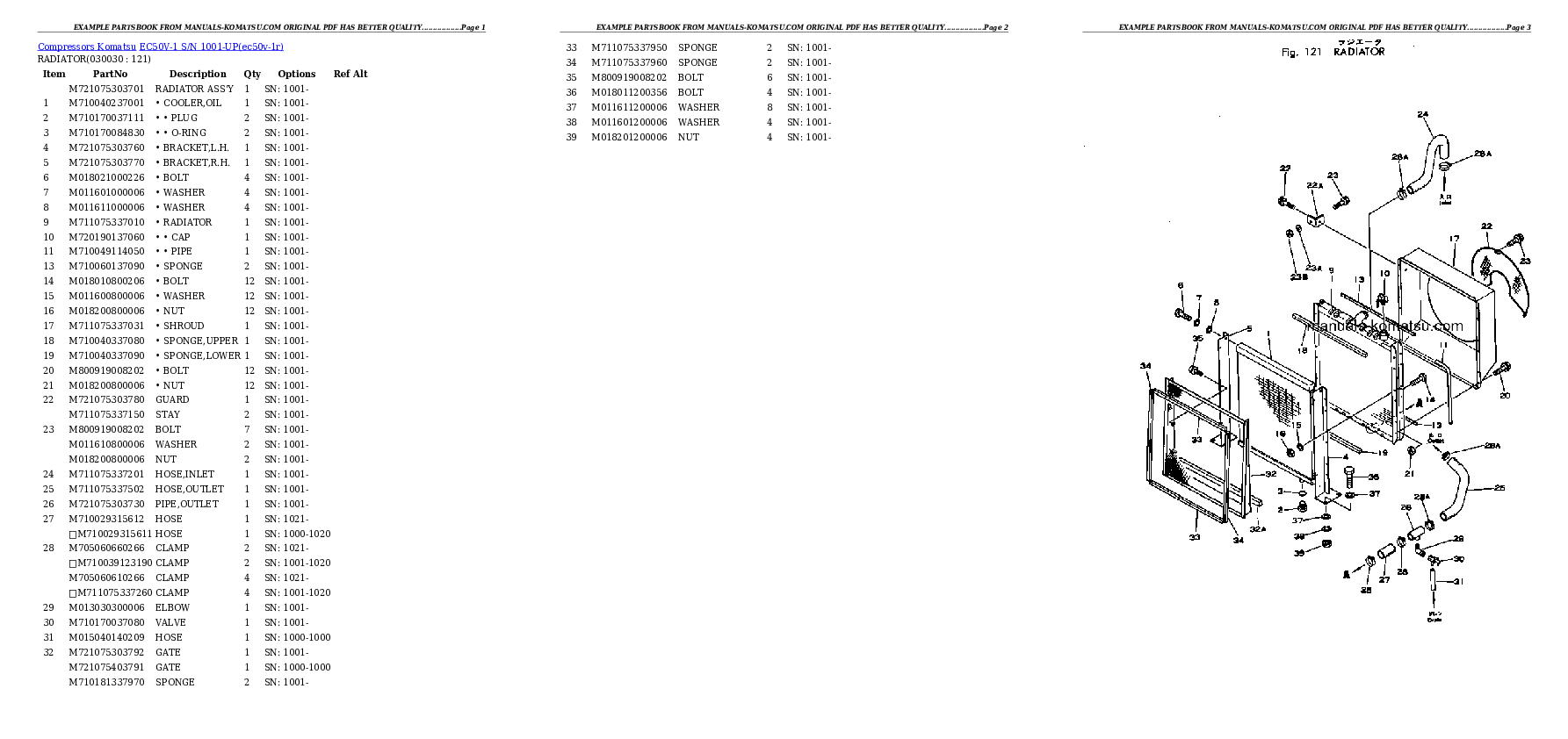 EC50V-1 S/N 1001-UP Partsbook