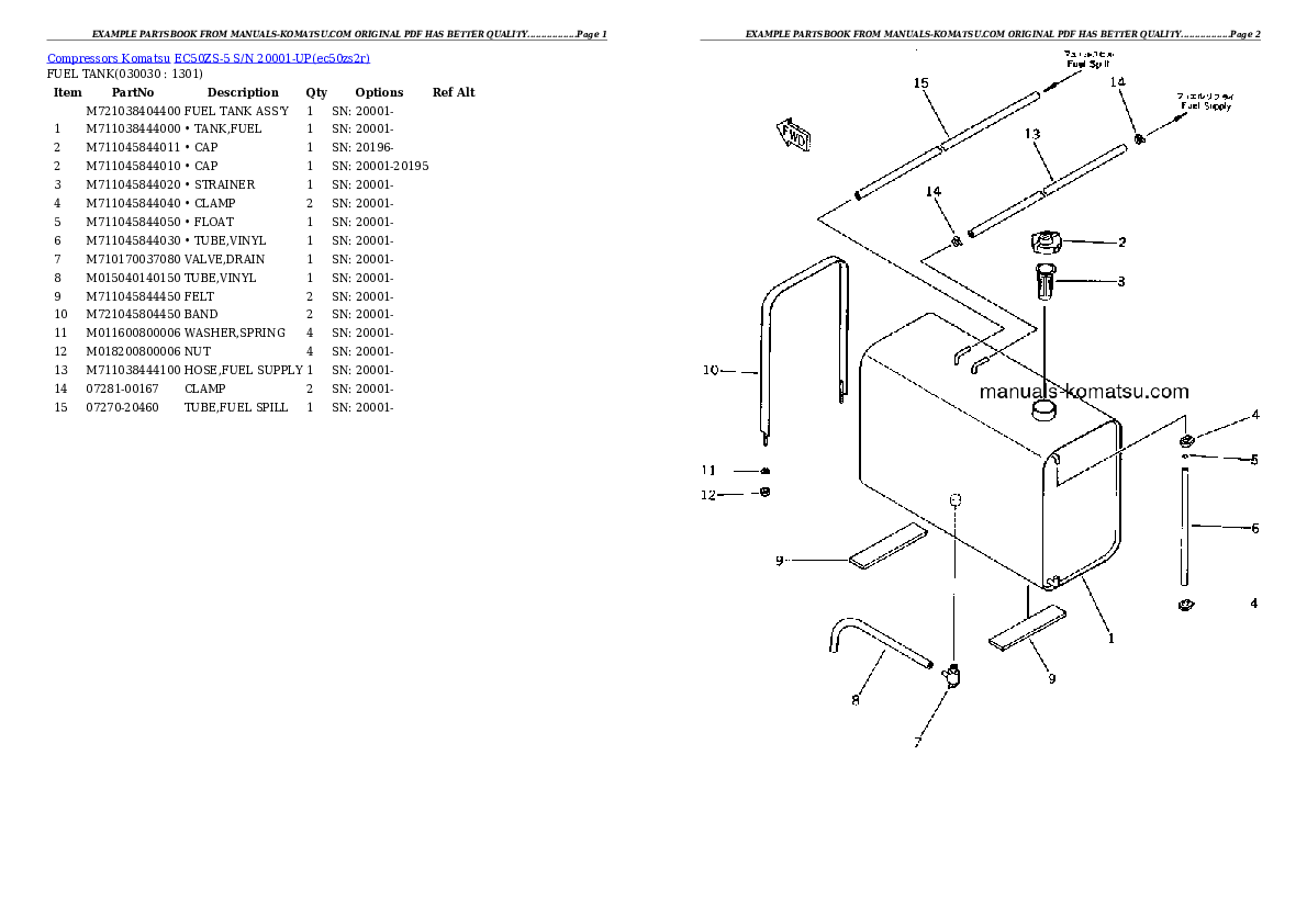EC50ZS-5 S/N 20001-UP Partsbook