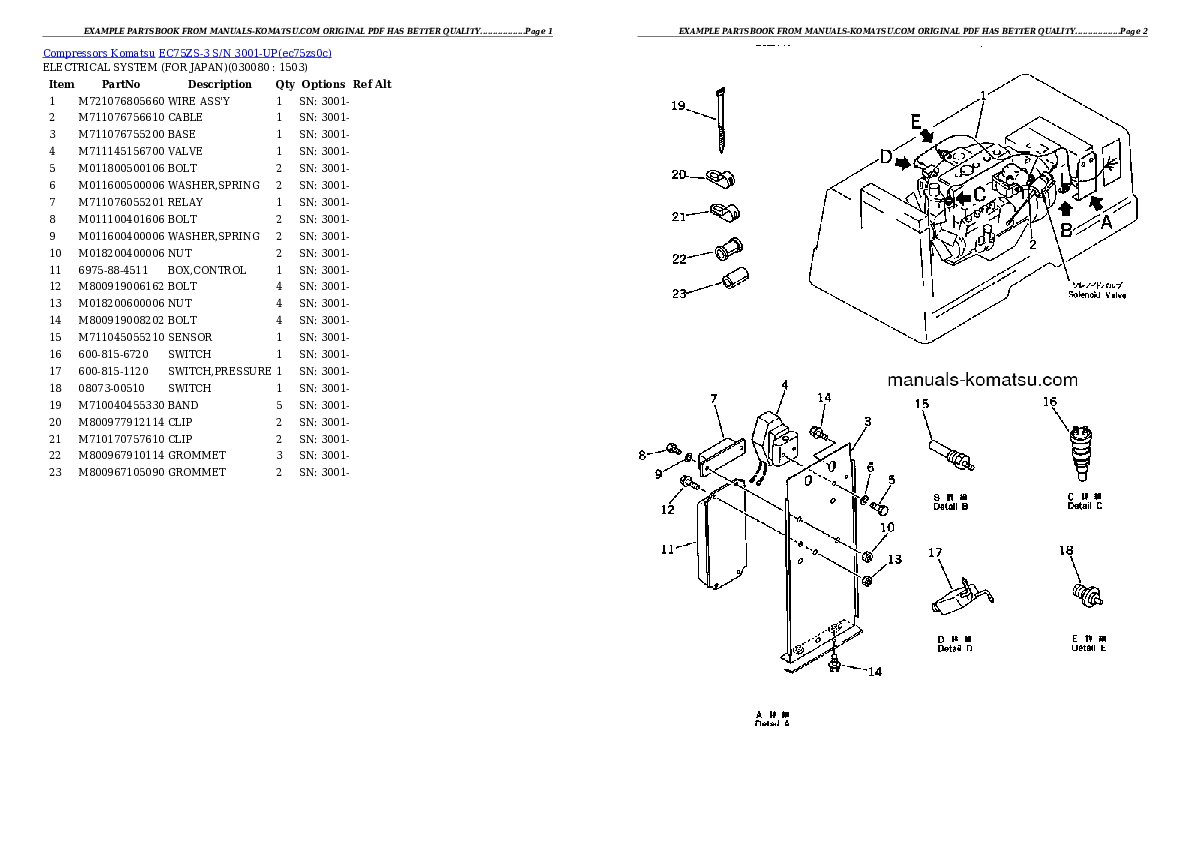 Protected: EC75ZS-3 S/N 3001-UP Partsbook