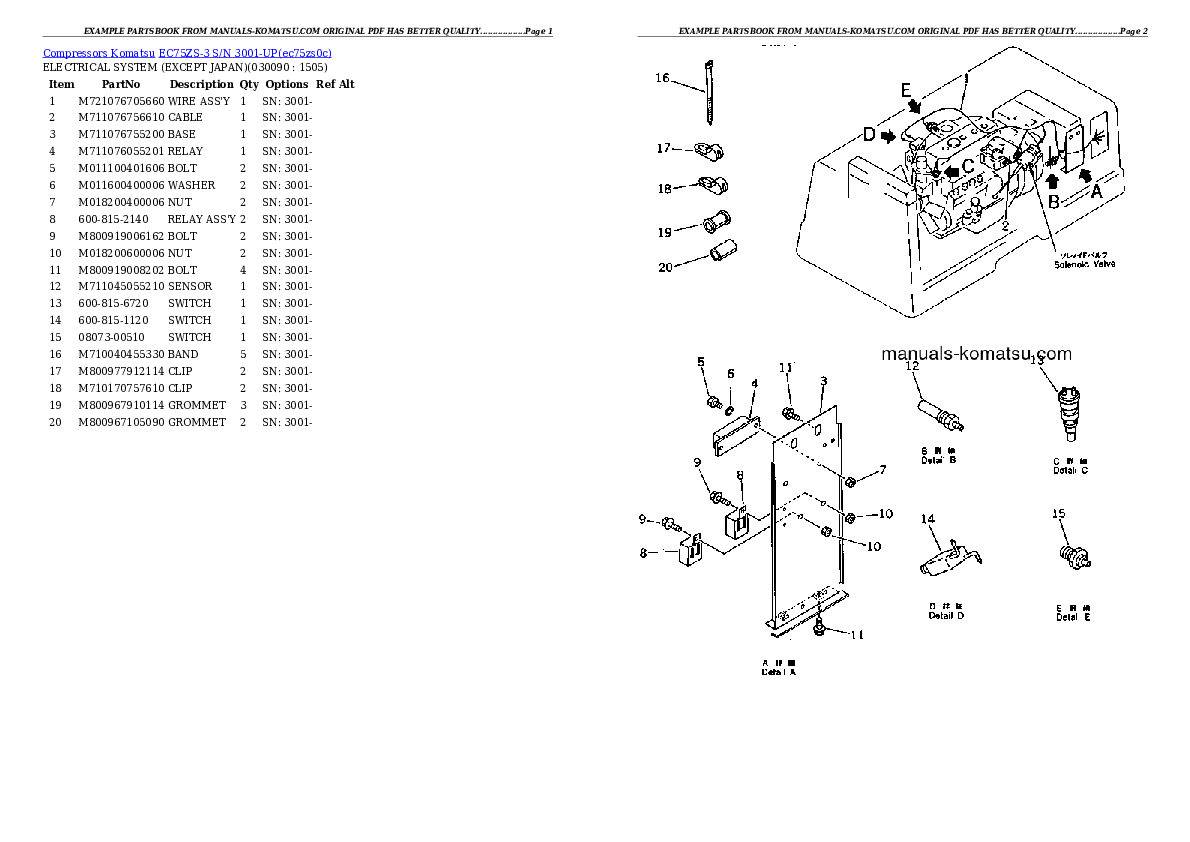 Protected: EC75ZS-3 S/N 3001-UP Partsbook