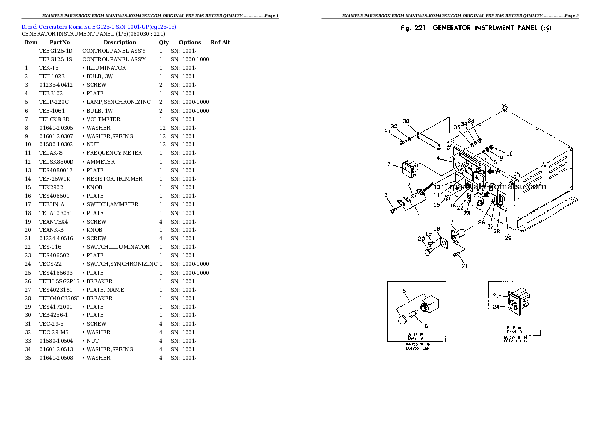 Protected: EG125-1 S/N 1001-UP Partsbook