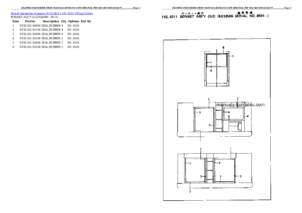 Protected: EG125BS-2 S/N 4501-UP Partsbook