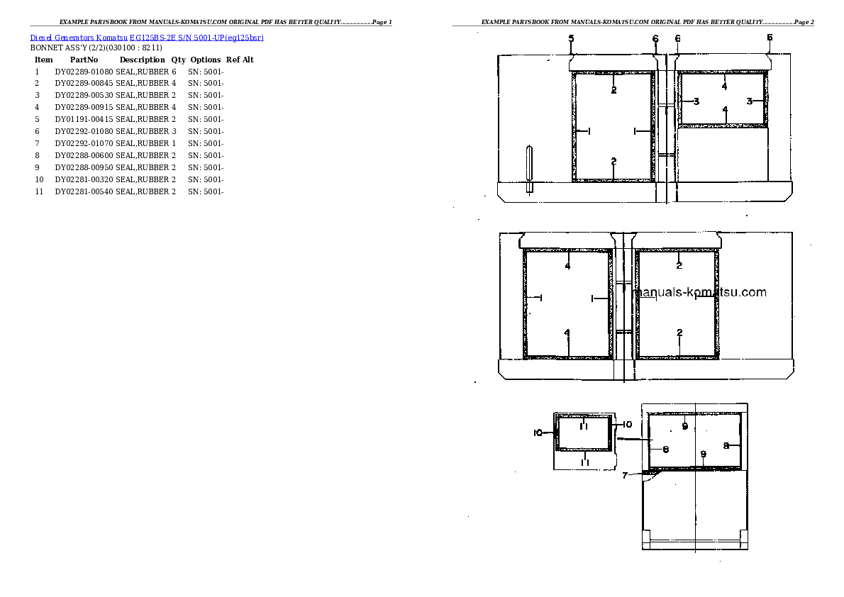 Protected: EG125BS-2E S/N 5001-UP Partsbook