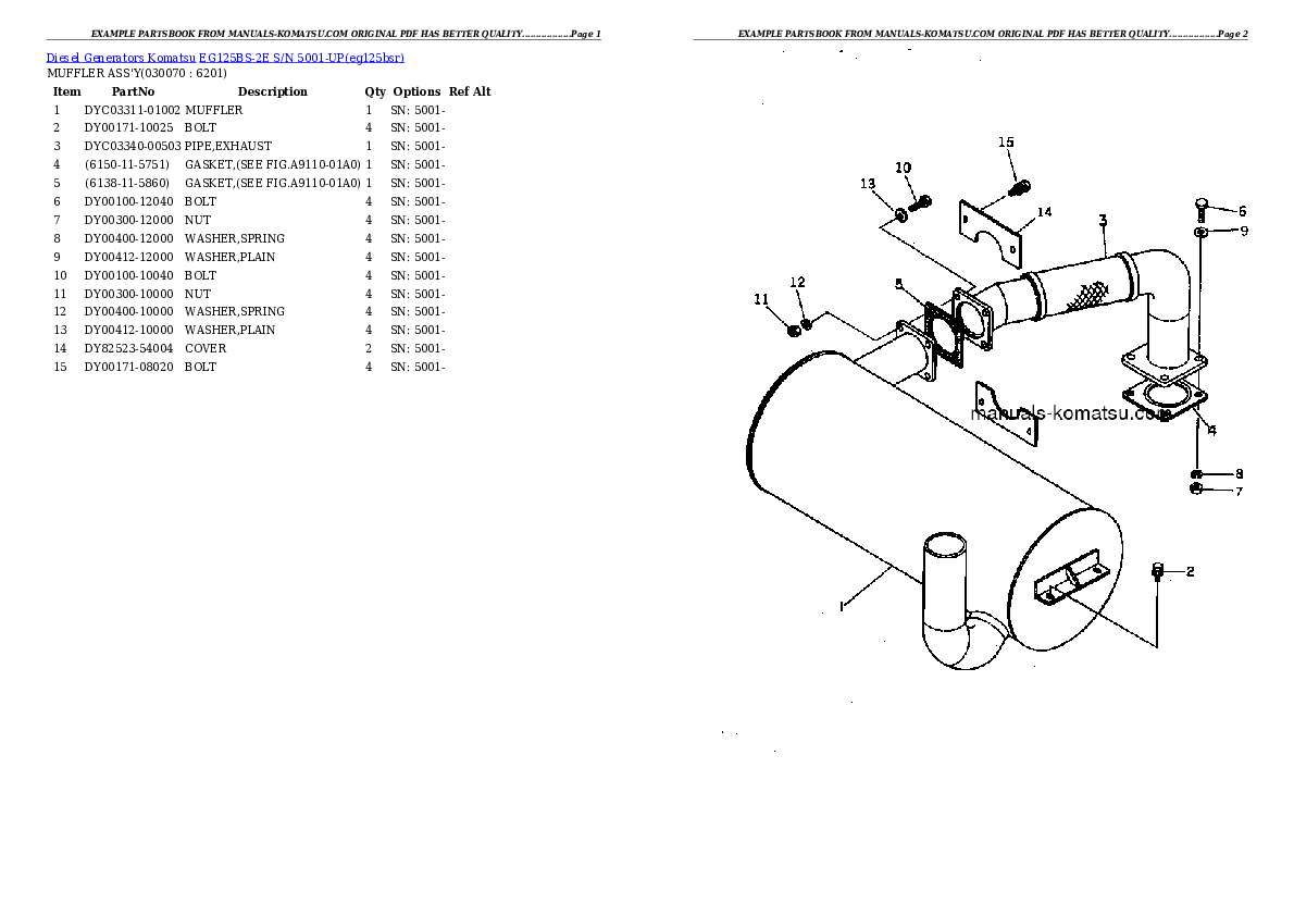 Protected: EG125BS-2E S/N 5001-UP Partsbook