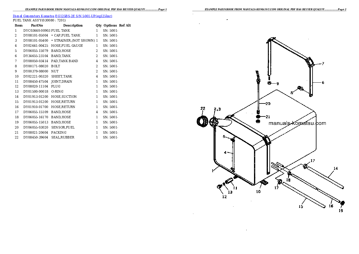 Protected: EG125BS-2E S/N 5001-UP Partsbook