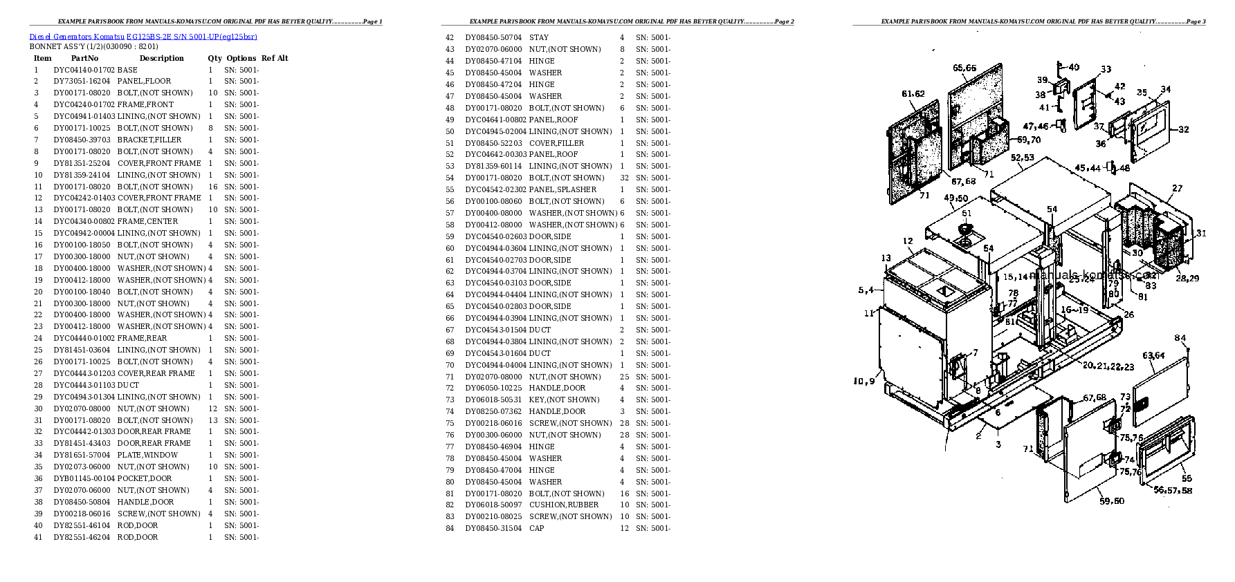 Protected: EG125BS-2E S/N 5001-UP Partsbook