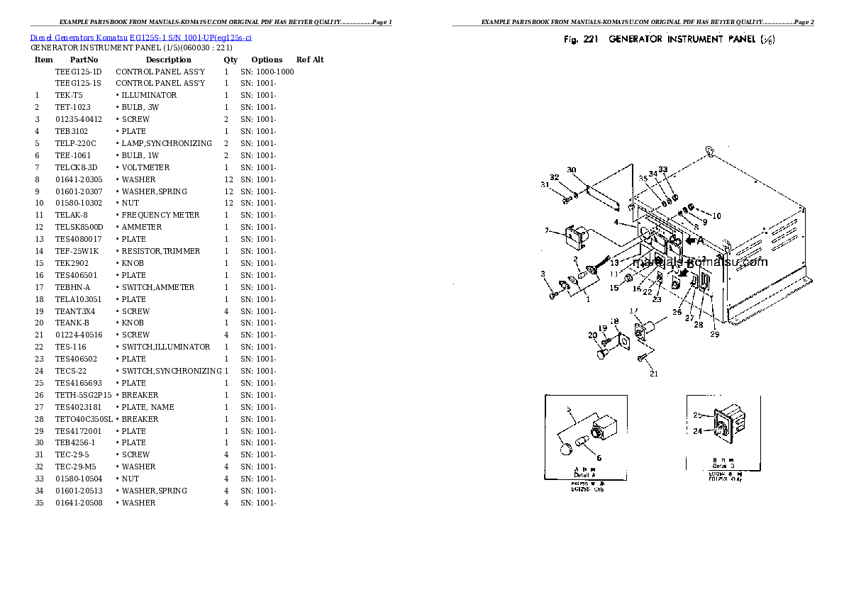 Protected: EG125S-1 S/N 1001-UP Partsbook