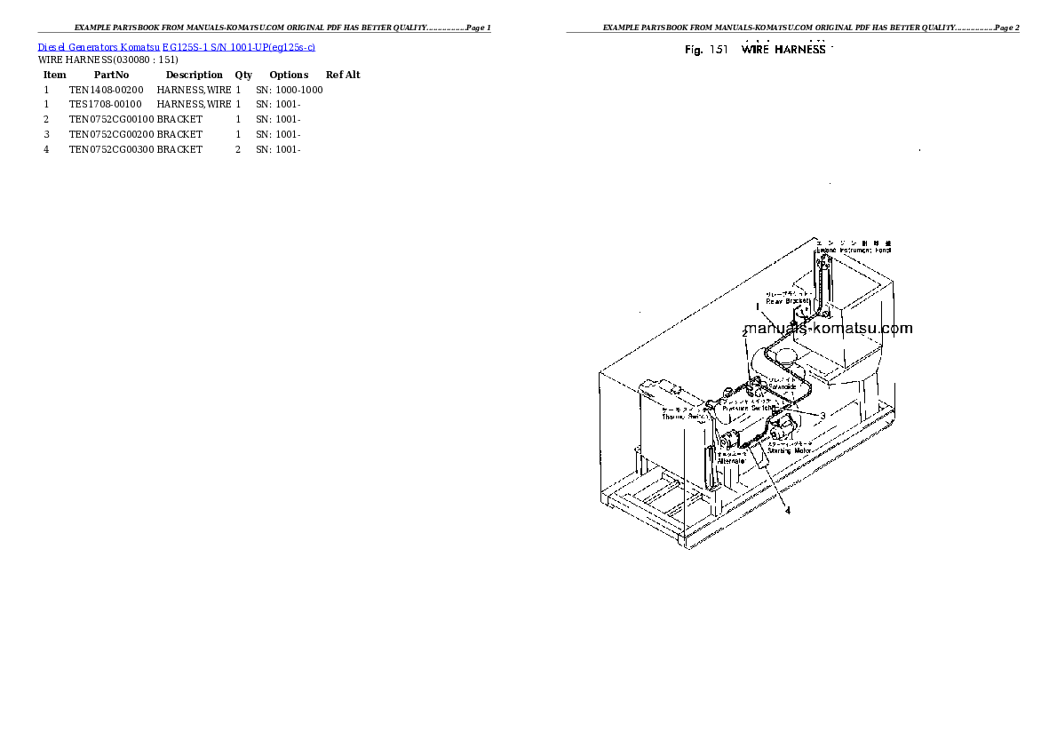 Protected: EG125S-1 S/N 1001-UP Partsbook