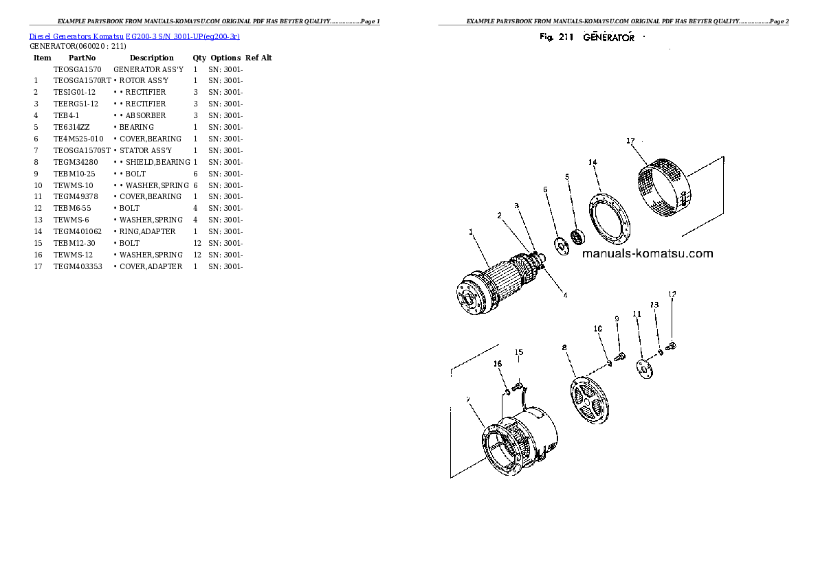 Protected: EG200-3 S/N 3001-UP Partsbook