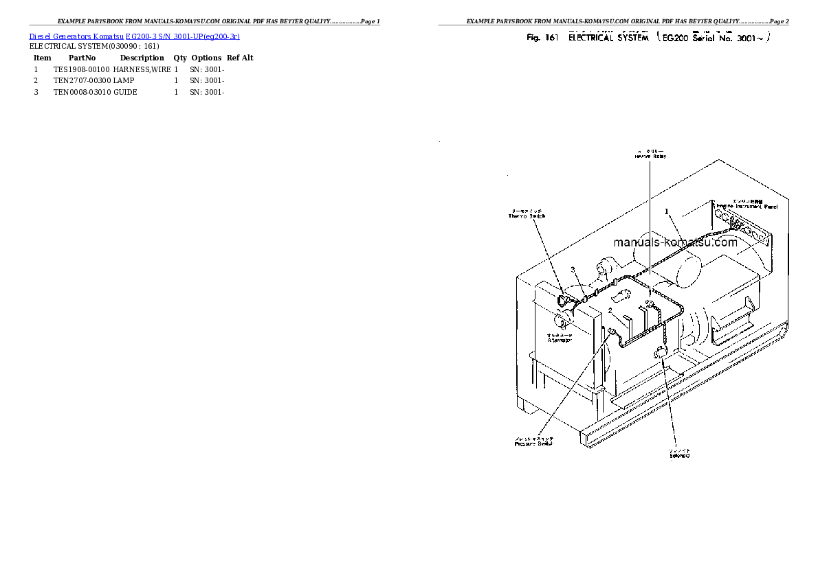 Protected: EG200-3 S/N 3001-UP Partsbook