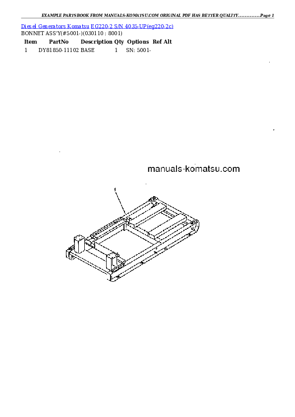 Protected: EG220-2 S/N 4035-UP Partsbook
