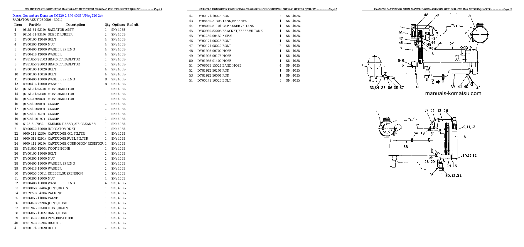 Protected: EG220-2 S/N 4035-UP Partsbook