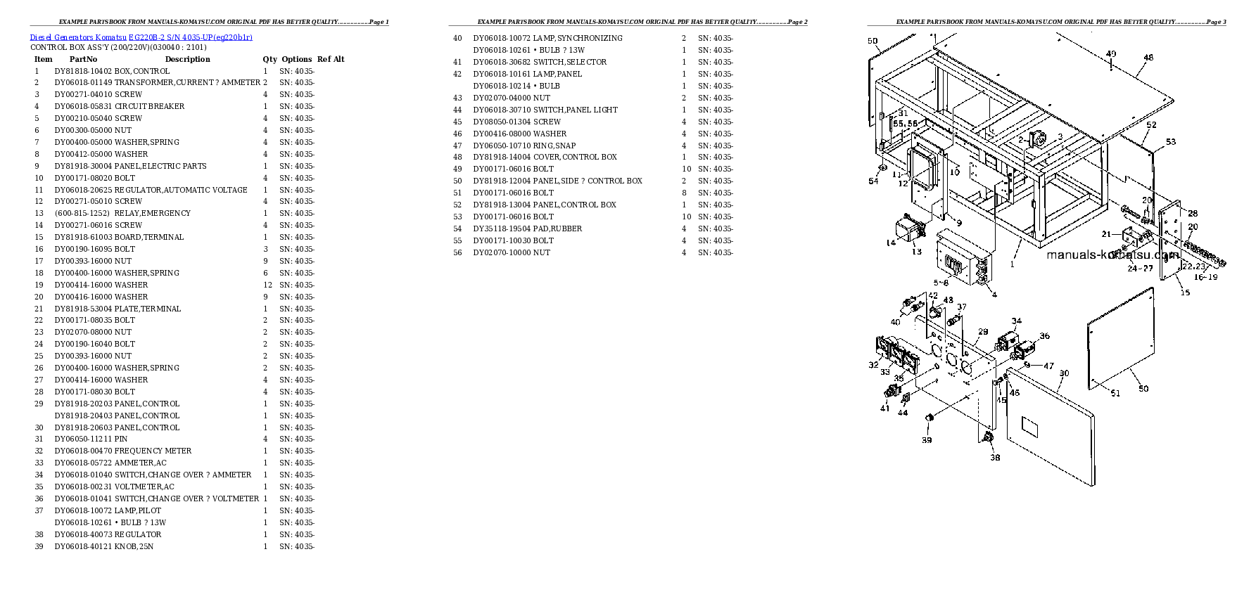 Protected: EG220B-2 S/N 4035-UP Partsbook