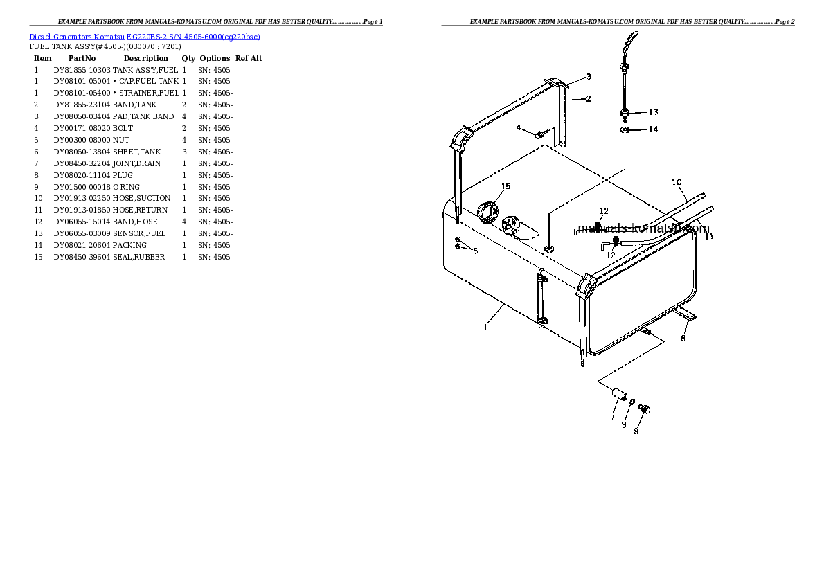 Protected: EG220BS-2 S/N 4505-6000 Partsbook
