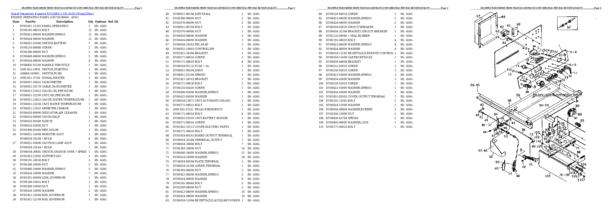 Protected: EG220BS-2 S/N 4505-UP Partsbook