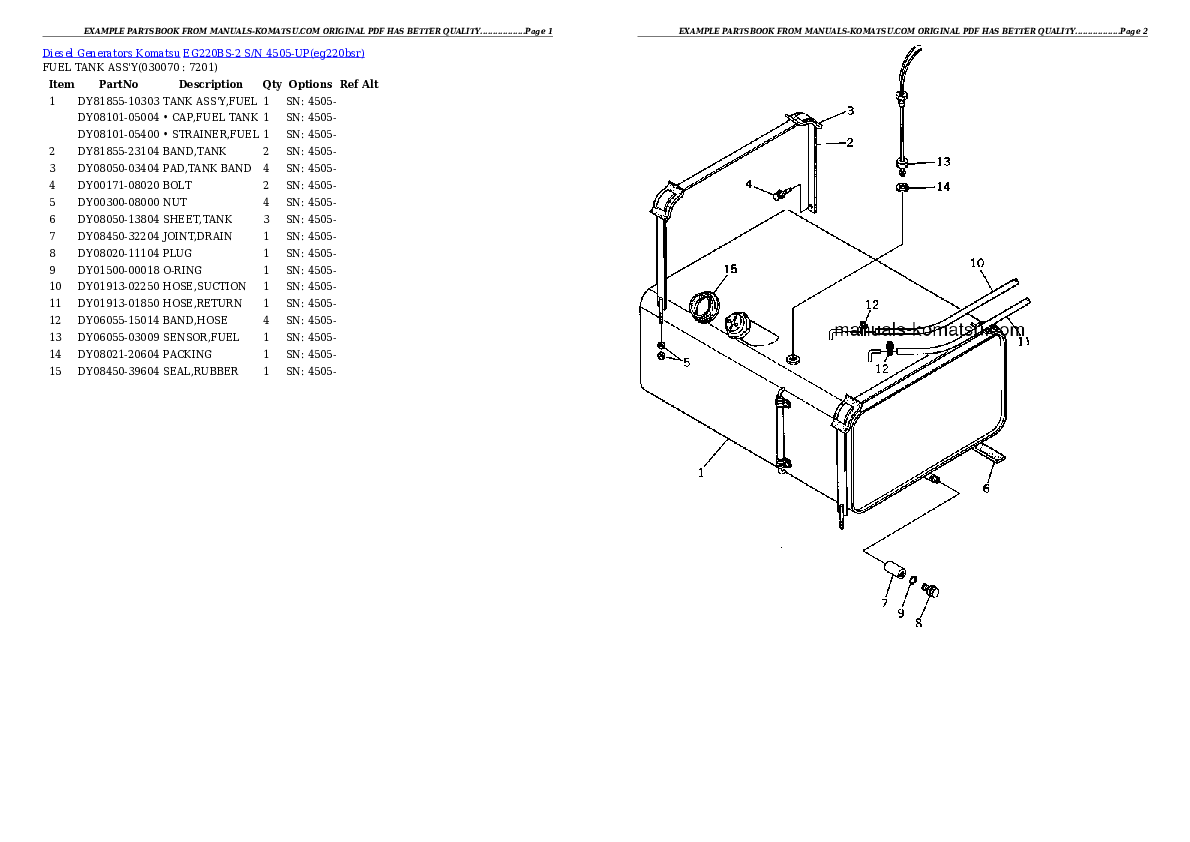 Protected: EG220BS-2 S/N 4505-UP Partsbook
