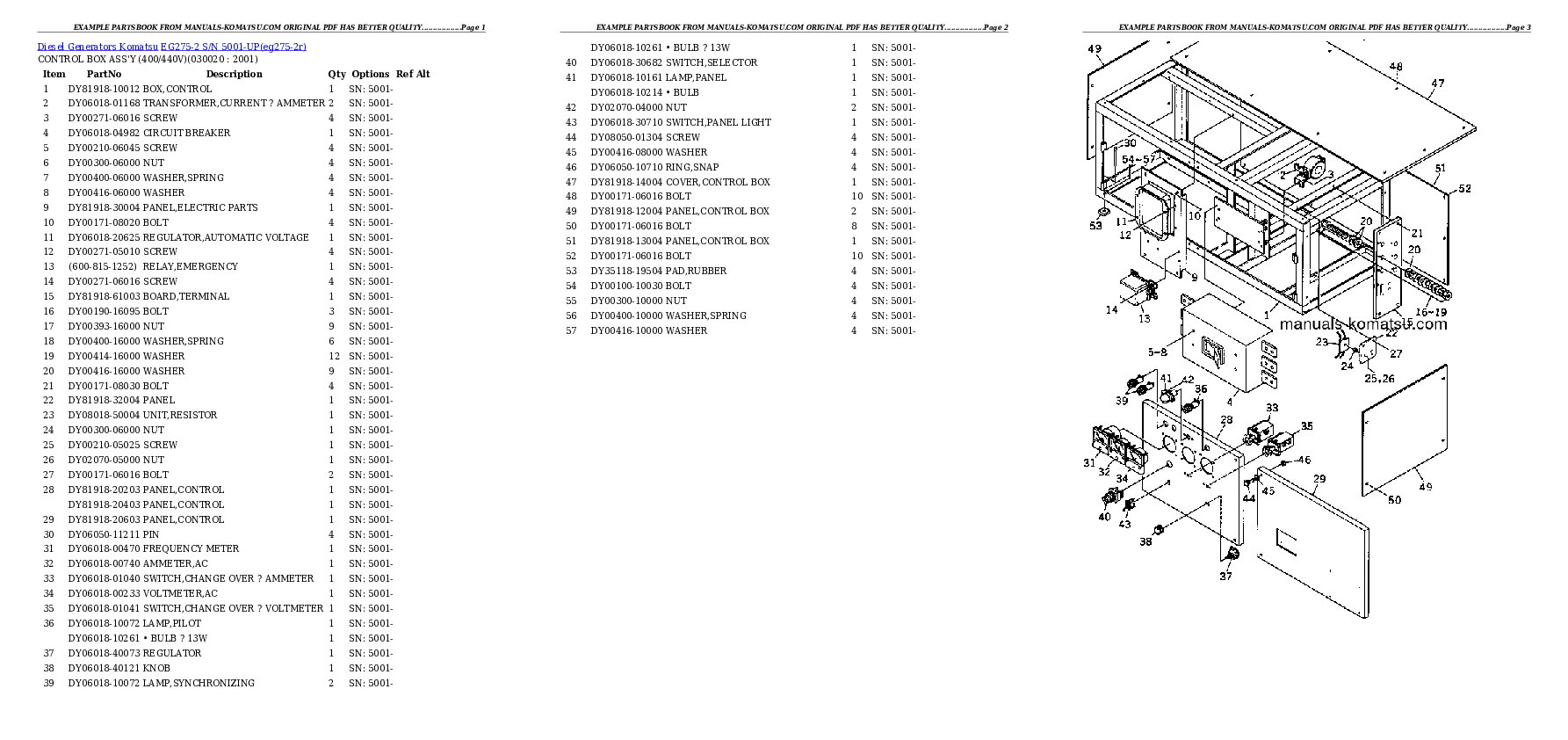 EG275-2 S/N 5001-UP Partsbook