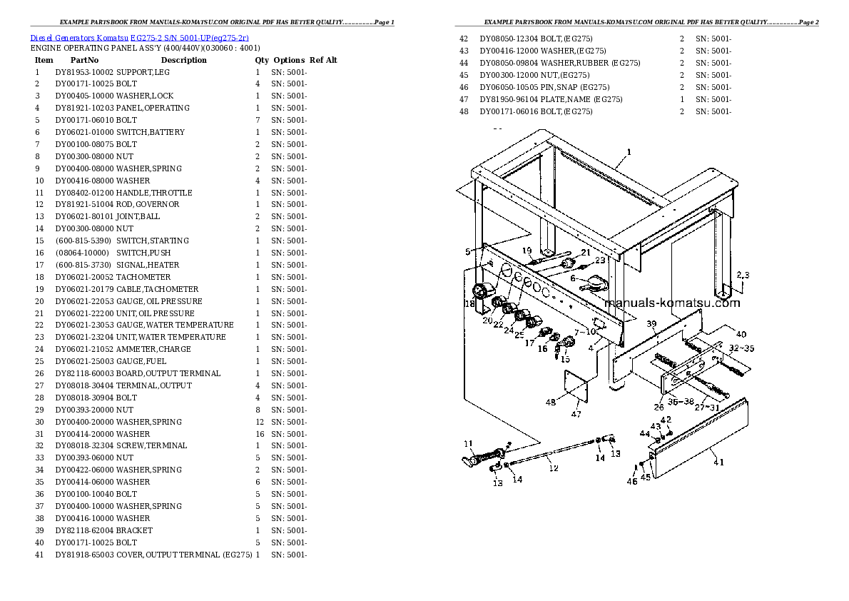 Protected: EG275-2 S/N 5001-UP Partsbook