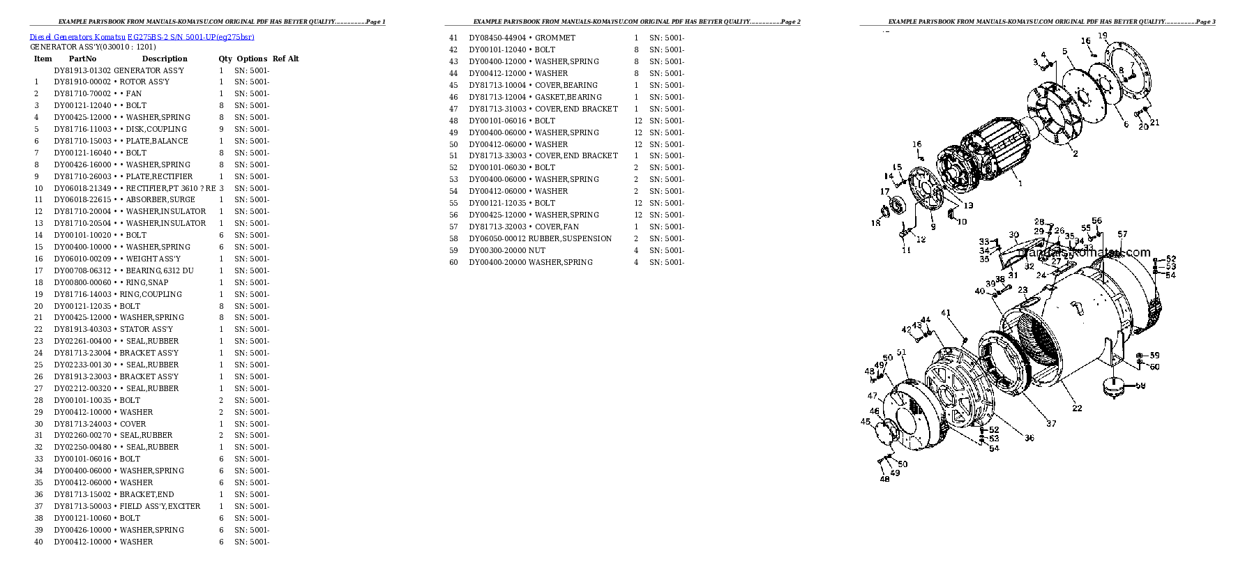 EG275BS-2 S/N 5001-UP Partsbook