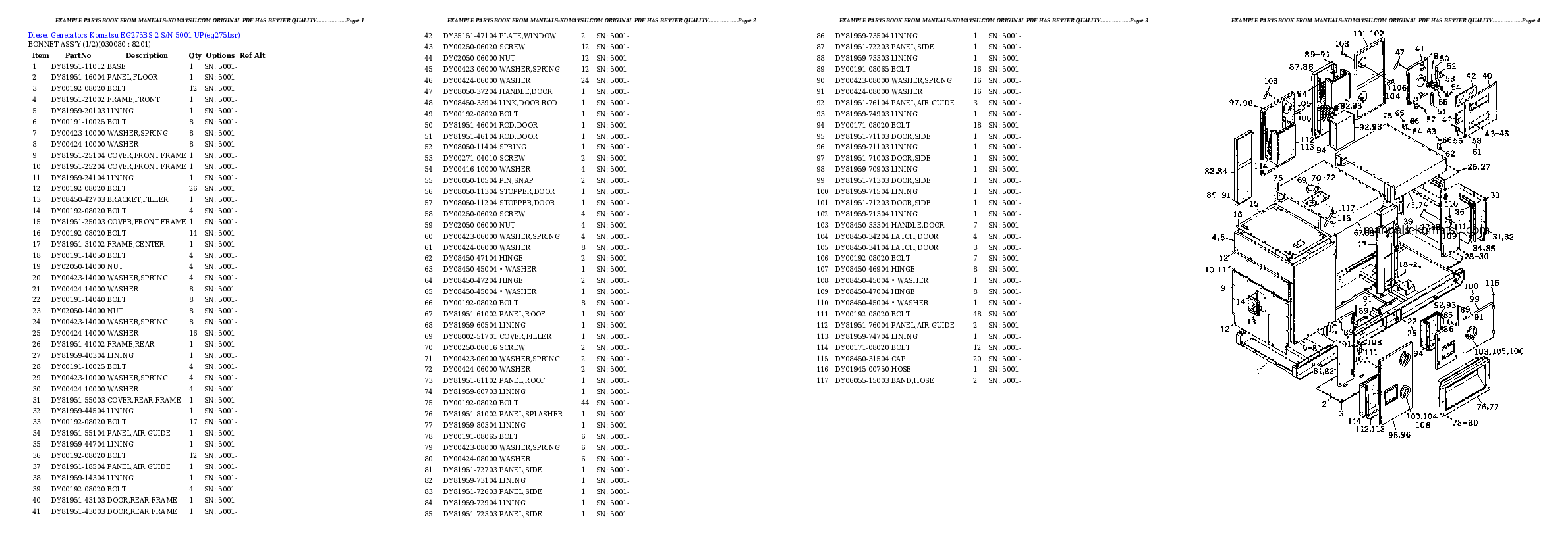 Protected: EG275BS-2 S/N 5001-UP Partsbook