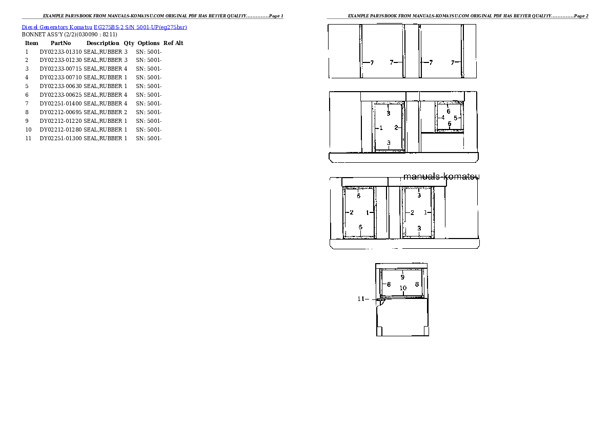 Protected: EG275BS-2 S/N 5001-UP Partsbook