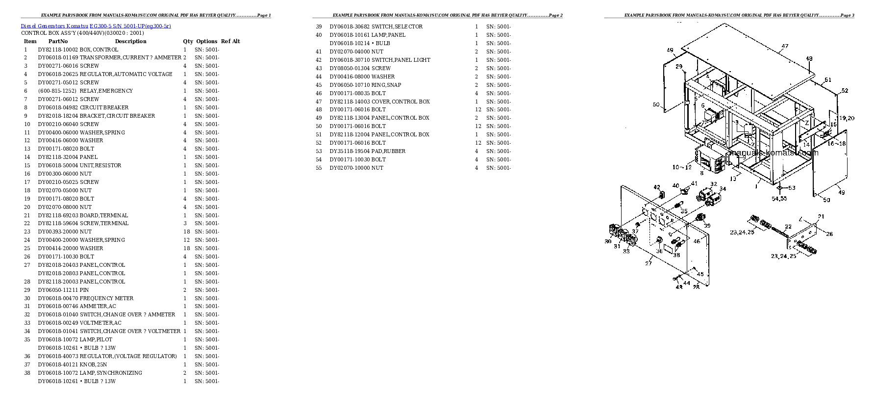 EG300-5 S/N 5001-UP Partsbook
