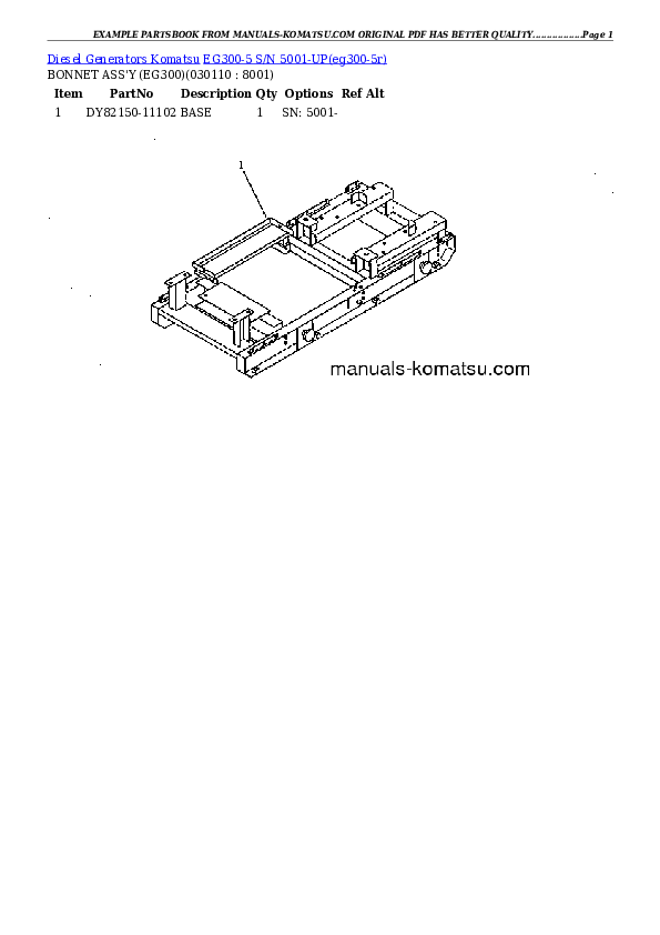 Protected: EG300-5 S/N 5001-UP Partsbook