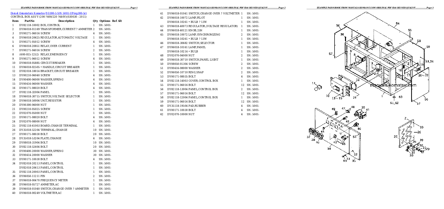 EG300-5 S/N 5001-UP Partsbook