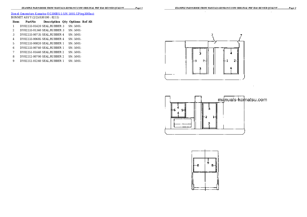 Protected: EG300BS-5 S/N 5001-UP Partsbook